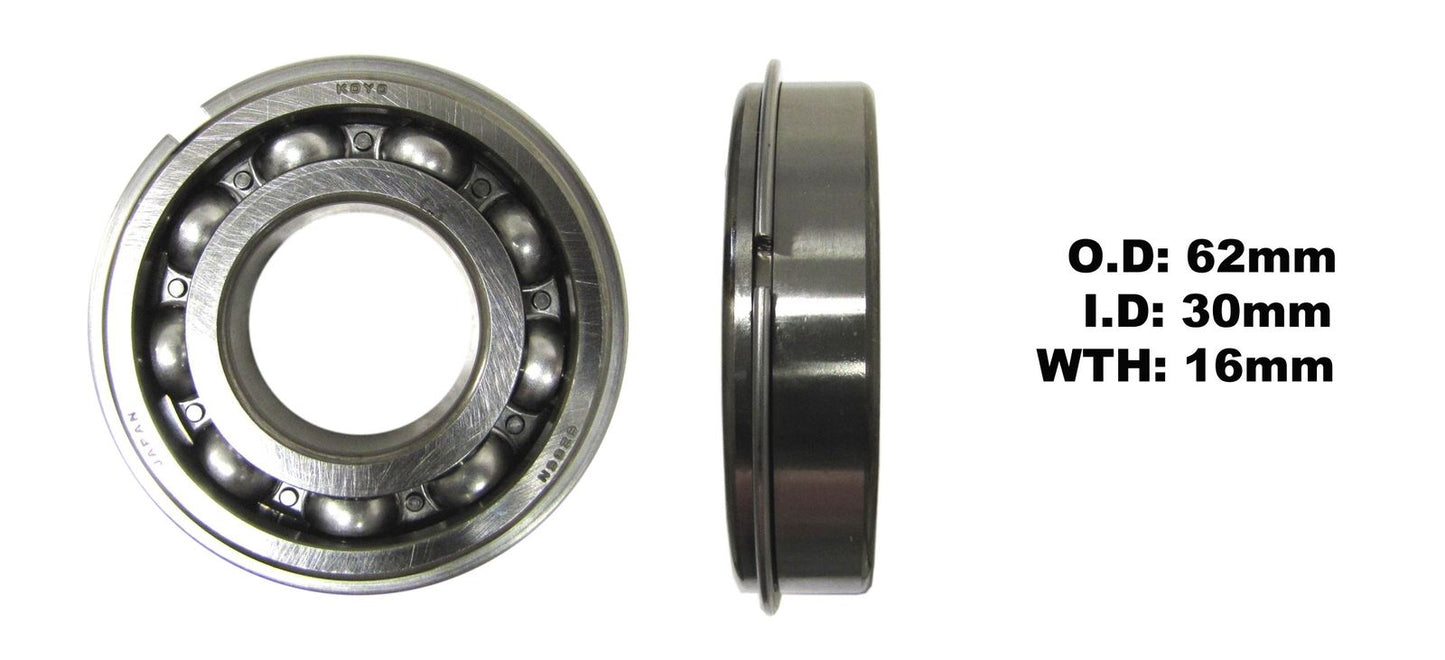 Koyo Bearing 6206-NR-C3 (ID:30mm x OD:62mm x W:16mm)