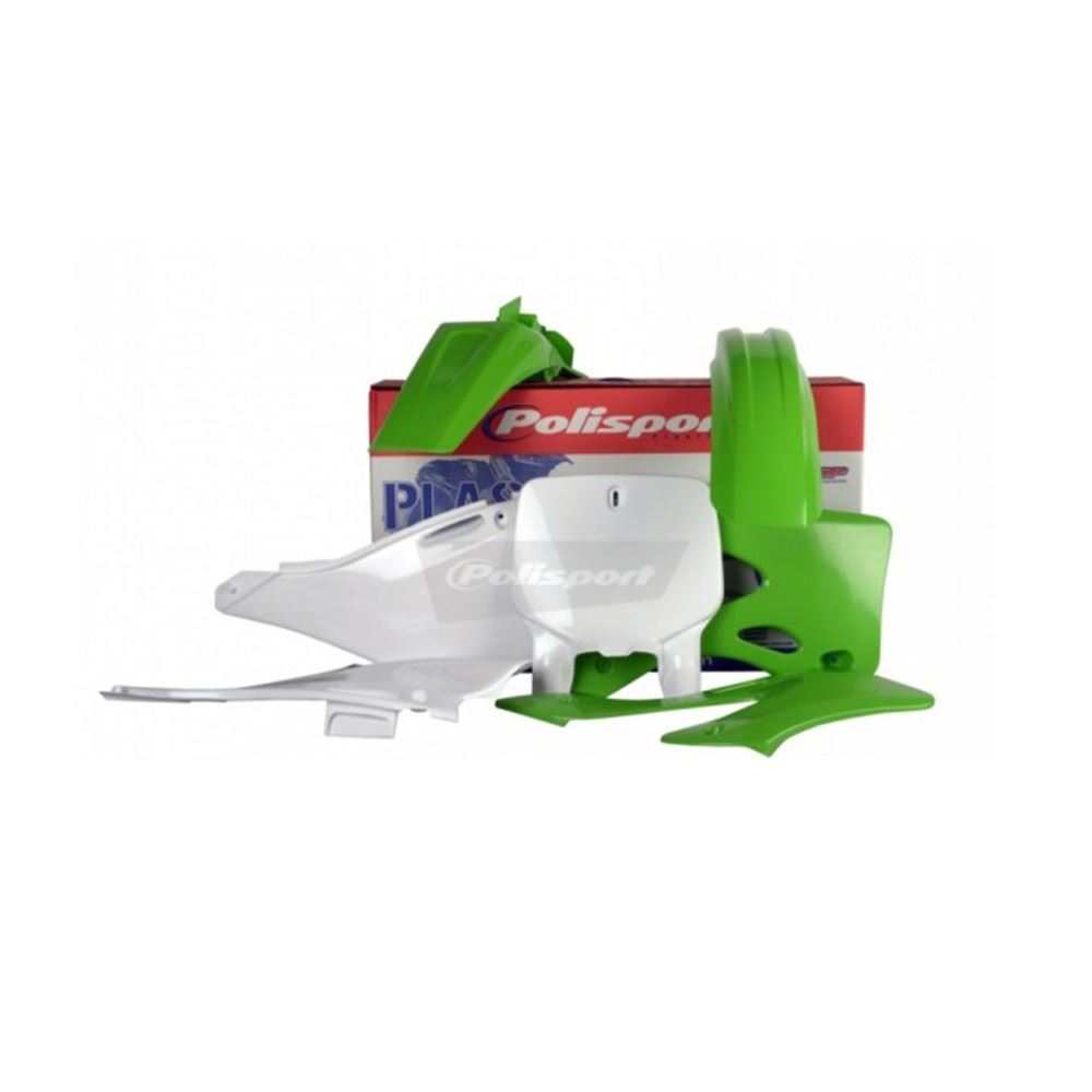 POLISPORT PLASTIC KIT + FORK GUARDS KAWASAKI KX125/250 1999-2002, OEM STYLE