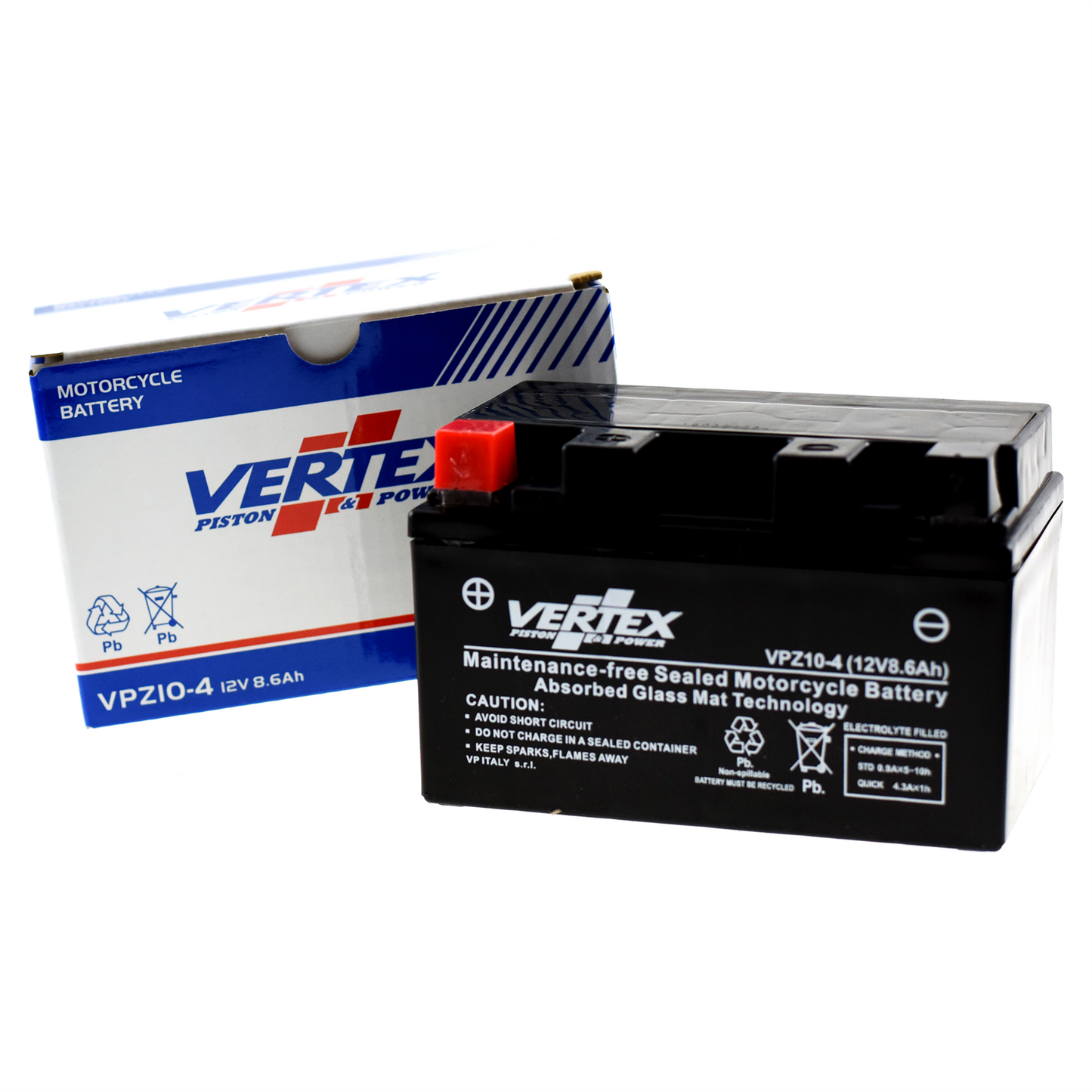 Vertex VPZ10-4 Battery replaces CTZ10-S (L:150 mm x W:86 mm x H:160 mm)