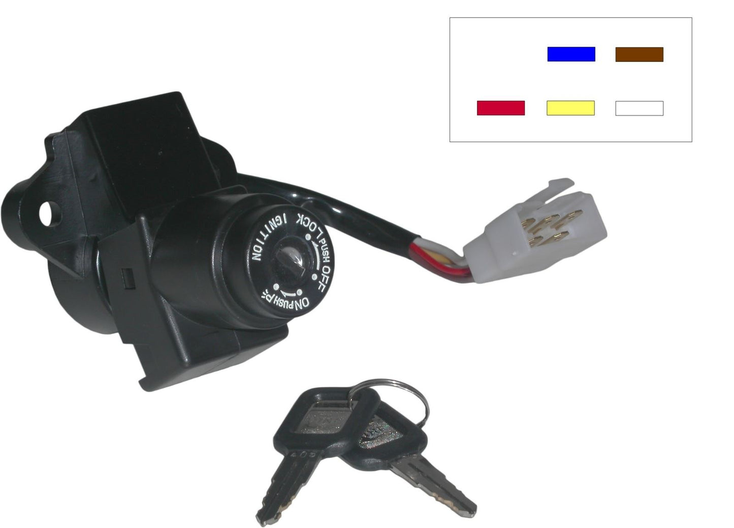 Ignition Switch Kawasaki GPZ750,900,1000 83-94,ZX12R 00-05 (5 Wires) 17cm long This has no resistor see 592700H for with resistor