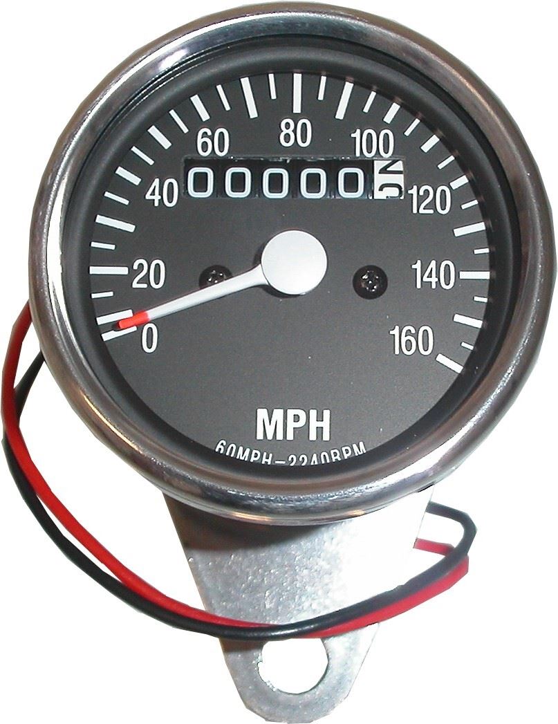 Speedo 60mm 2:1 MPH Black face with Chrome Body