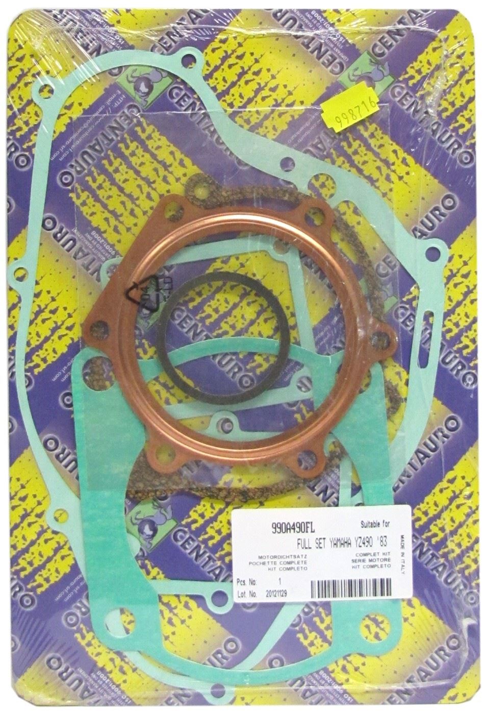 Centauro Full Gasket Set Yamaha YZ490J,K 1981-1983, IT490 1983