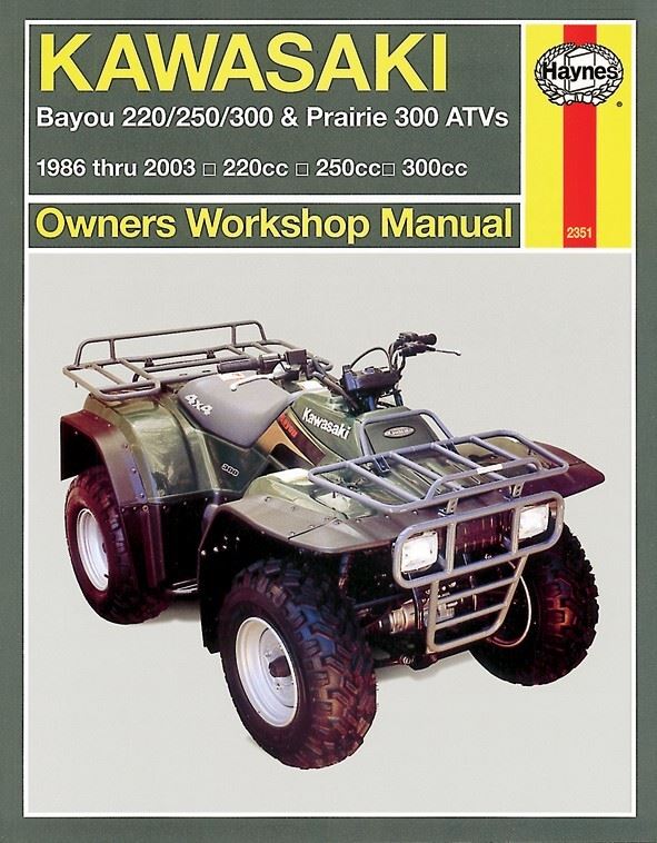 Haynes Manual Kawasaki KLF220, 300 Bayou 86-02, KLF300 Prairie 99-03