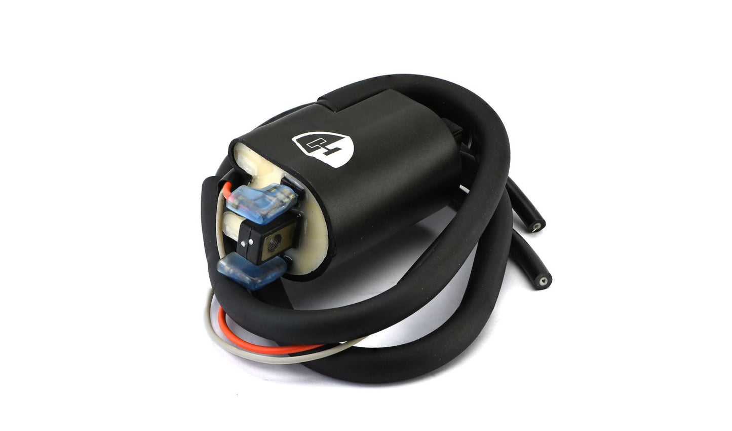 Ignition Coil 6v Points Twin Lead Boyer Bransden Style (90mm Centres) (P:2.41Oh, S: 18.50KOh)