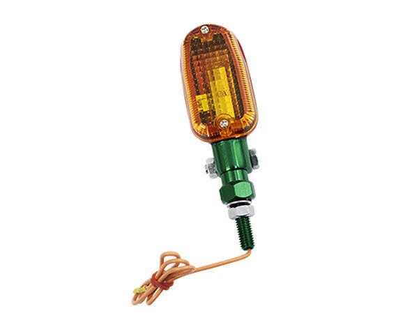 Complete Indicator Medium Aluminium Green Short with Amber/Smoked Lens
