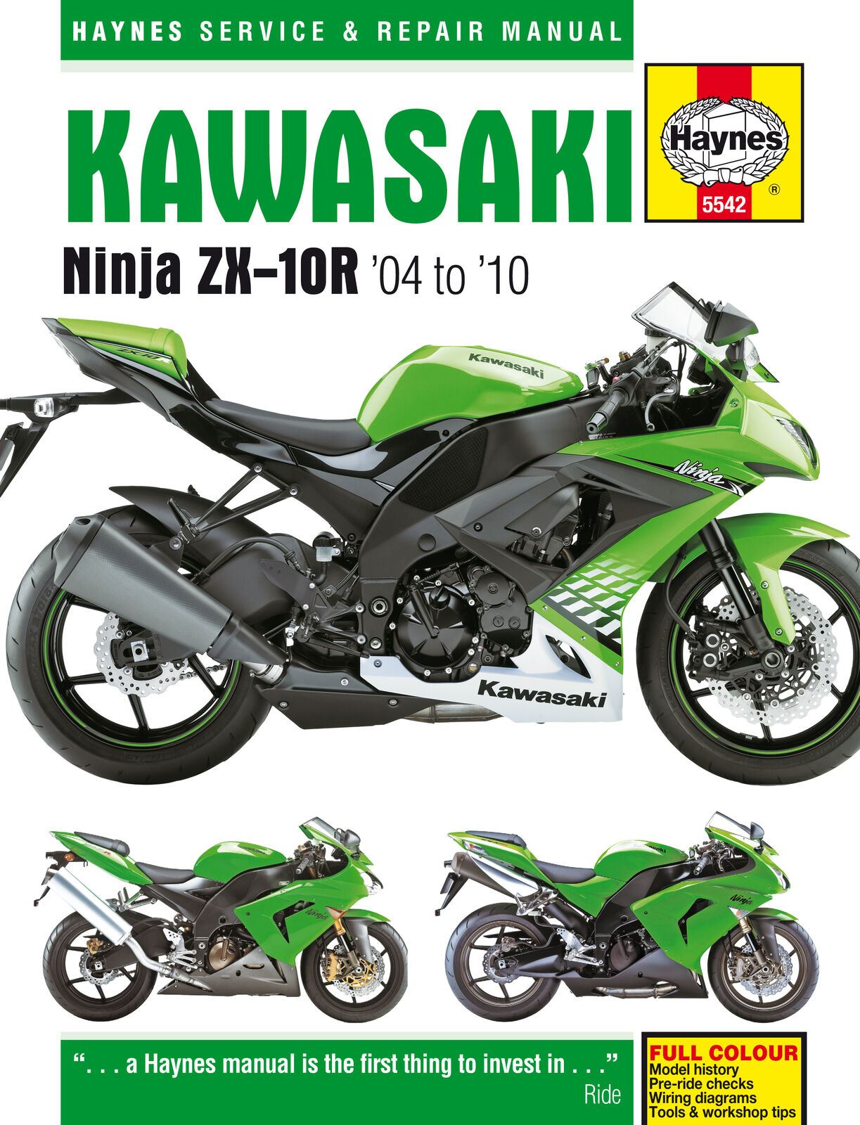 Haynes Workshop Manual For 5542 Kawasaki Ninja ZX-10R (04-10)