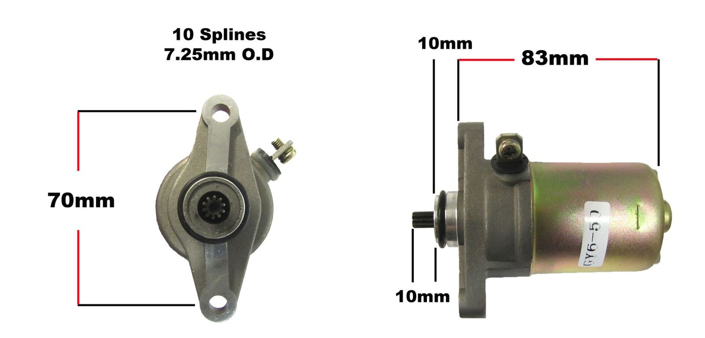 Starter Motor For GY6 50 DB50 QT15B