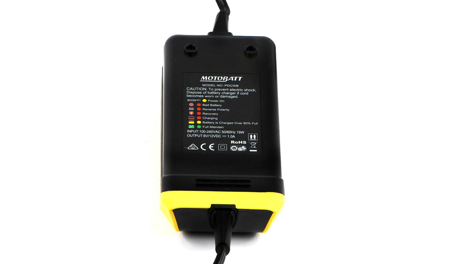 Motobatt PDCWB 12v Water Boy Battery Charger, 9 Stage, 1.0A Outdoor Charger