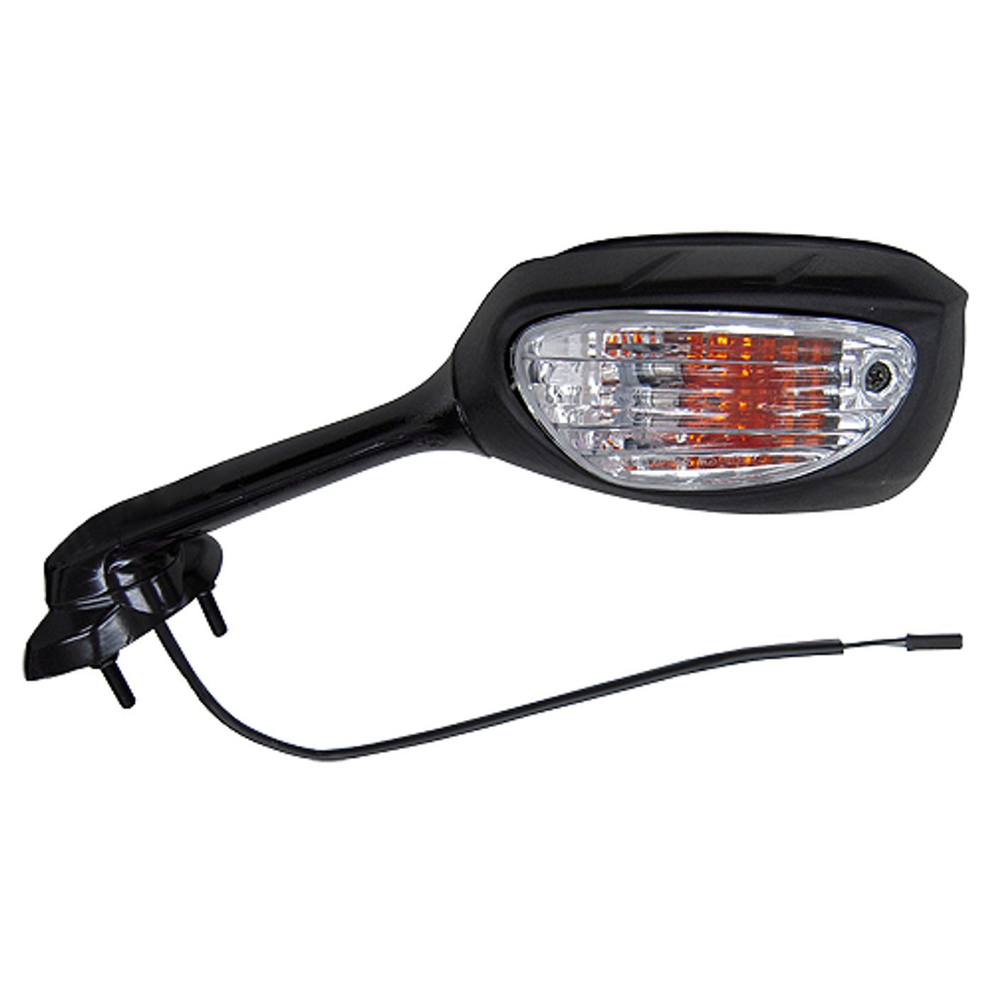 Mirror Left Fairing Black With Indicator Suzuki GSX-R600 11-15, GSX-R750 11-15, GSX-R1000 09-16 (E-Marked) (42mm Centres) OE Ref: 56600-47H00, 56600-47H01