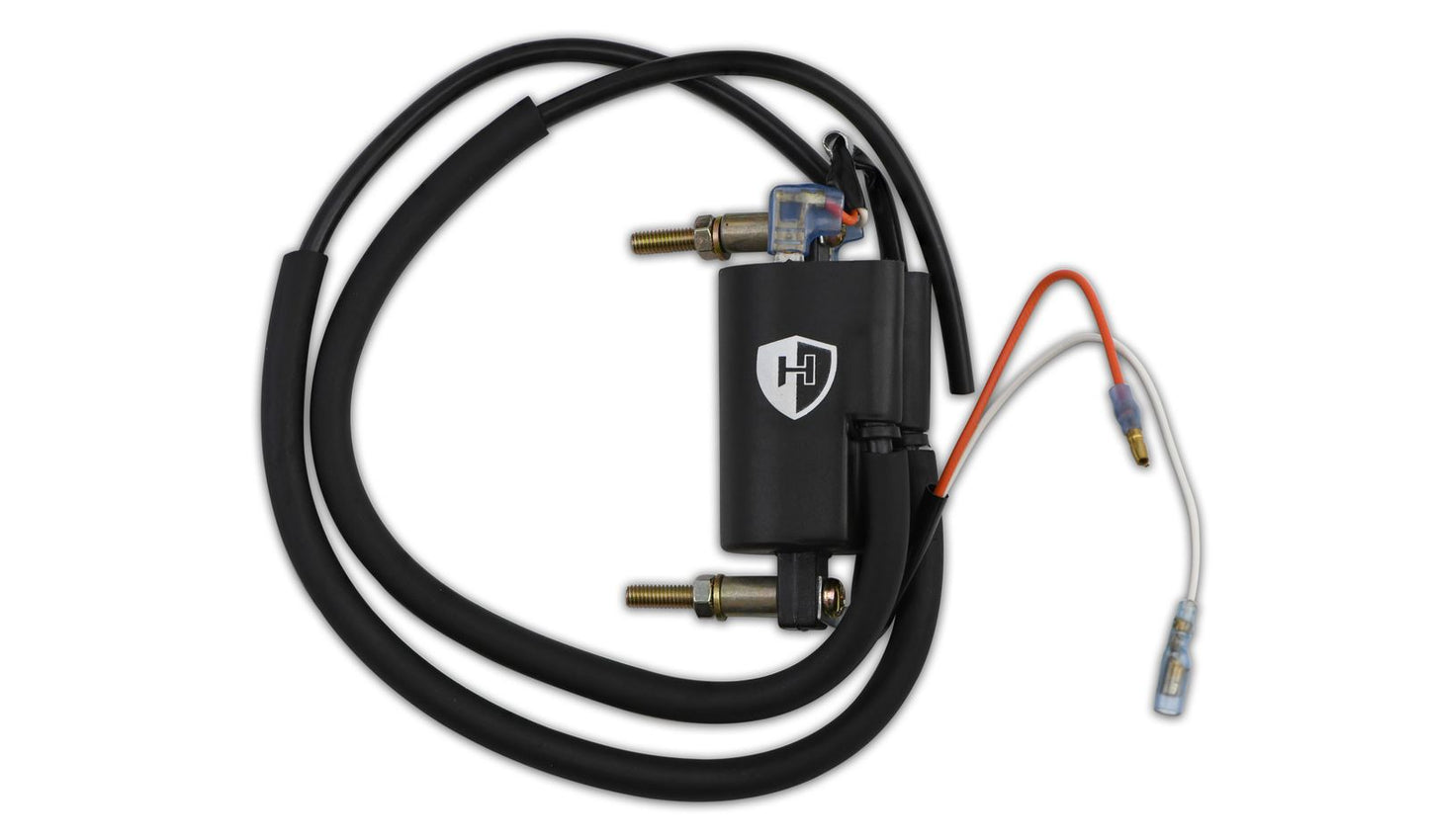 Ignition Coil 12v Points Twin Lead 2 Wires (90mm Centres) (P: 5.11Oh, S: 17.55KOh)