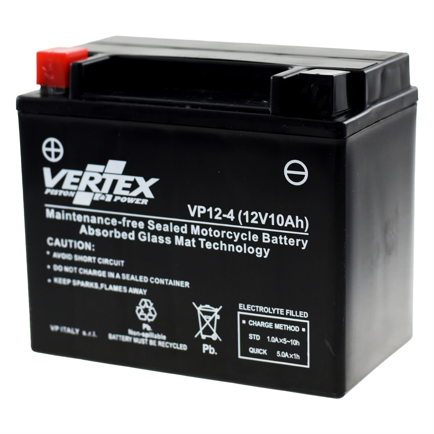 Vertex VP12-4 Battery replaces CTX12-BS (L:150 mm x W:87 mm x H:130 mm)