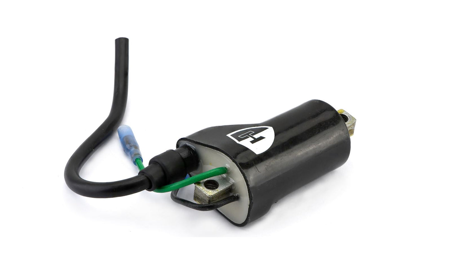 Ignition Coil 12v CDI Single Lead 2 Wire Bullets (80mm Centres) (P:5.16Oh, S: 13.20KOh)