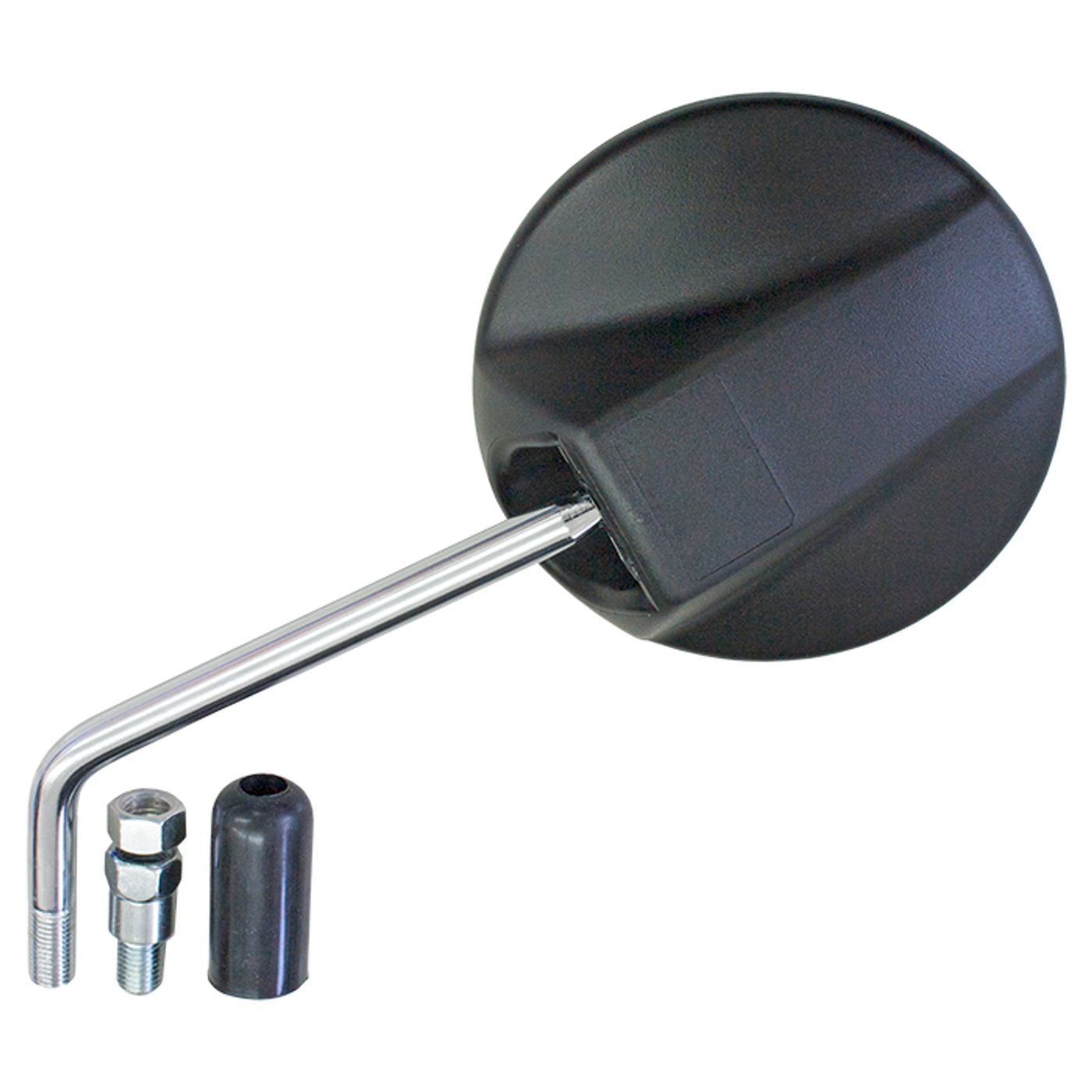 Mirror Left or Right 10mm Black Head, Chrome Stem Kawasaki KLR650 (KL650E) 13-18, KLX125 10-16, KLX230 2020, KLX250 09-17 (E-Marked) OE Refs: 56001-0137, 56001-0303