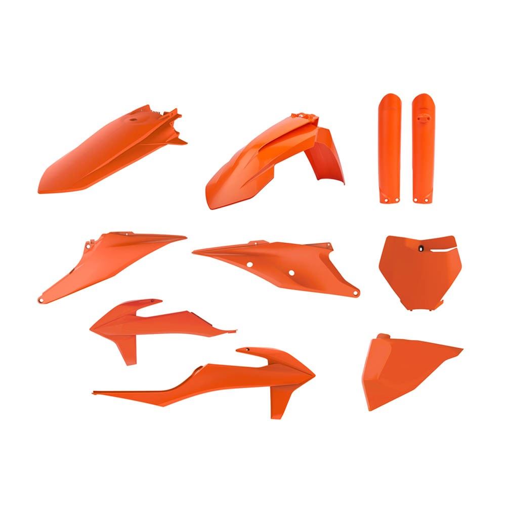 POLISPORT PLASTIC KIT + FORK GUARDS KTM SX/SX-F/XC/XC-F 2019-2022, ORANGE