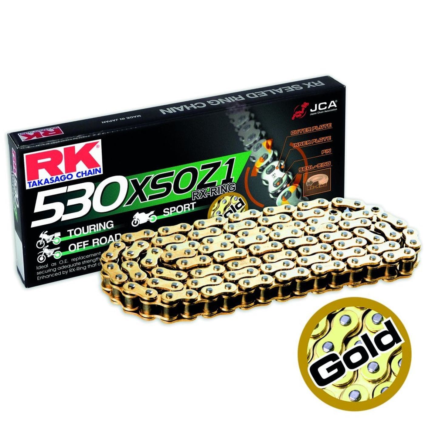 RK Chain Heavy Duty RX-Ring Gold XSOZ1 530-126L (40.0KN)