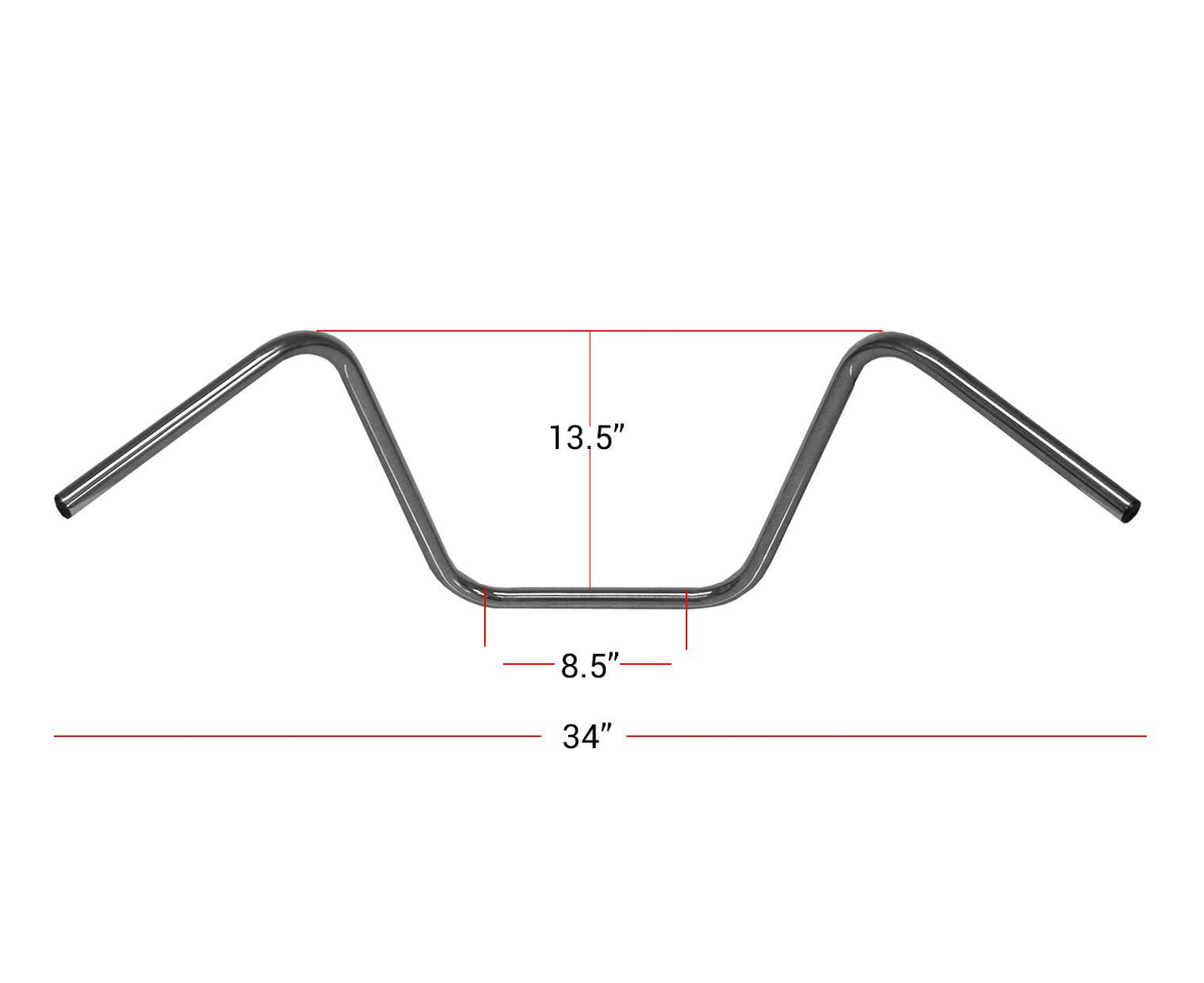 Handlebar 7/8'' Chrome 13'' Rise Wide Bottom