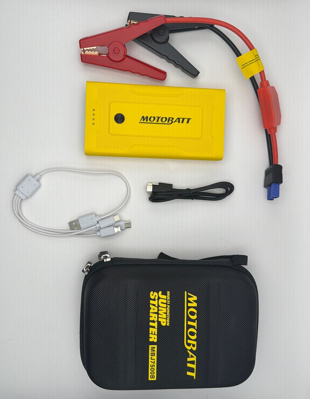 Motobatt 12v MBJ7500B Mini Lithium Jump Starter Start Current: 400A, Peak Current: 800A (154mm x 80mm x 27mm)