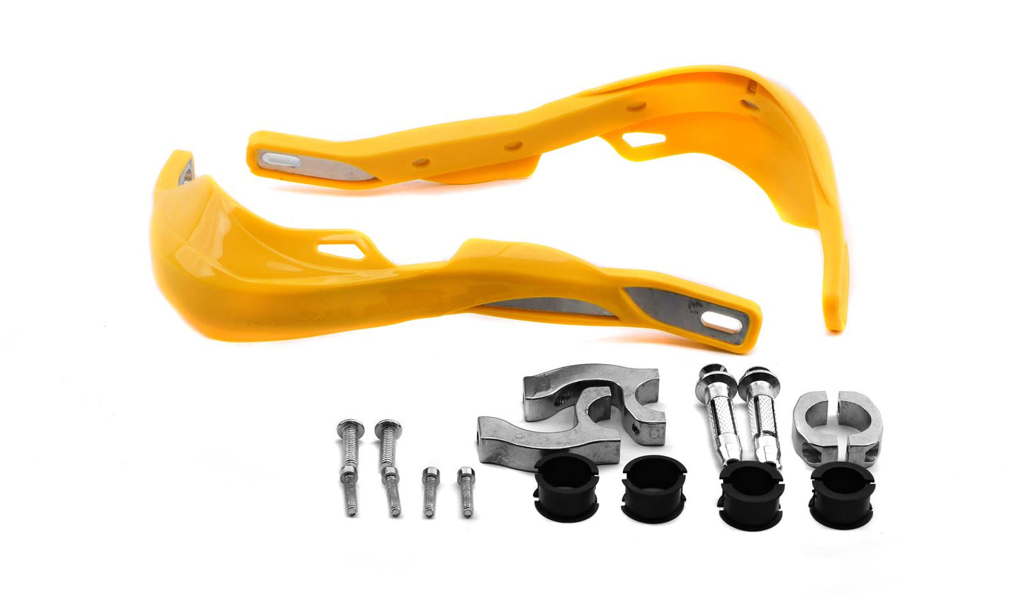 Handguards Wrap Around Yellow With Alloy Reinforcement Bar & Full Fitting Kit