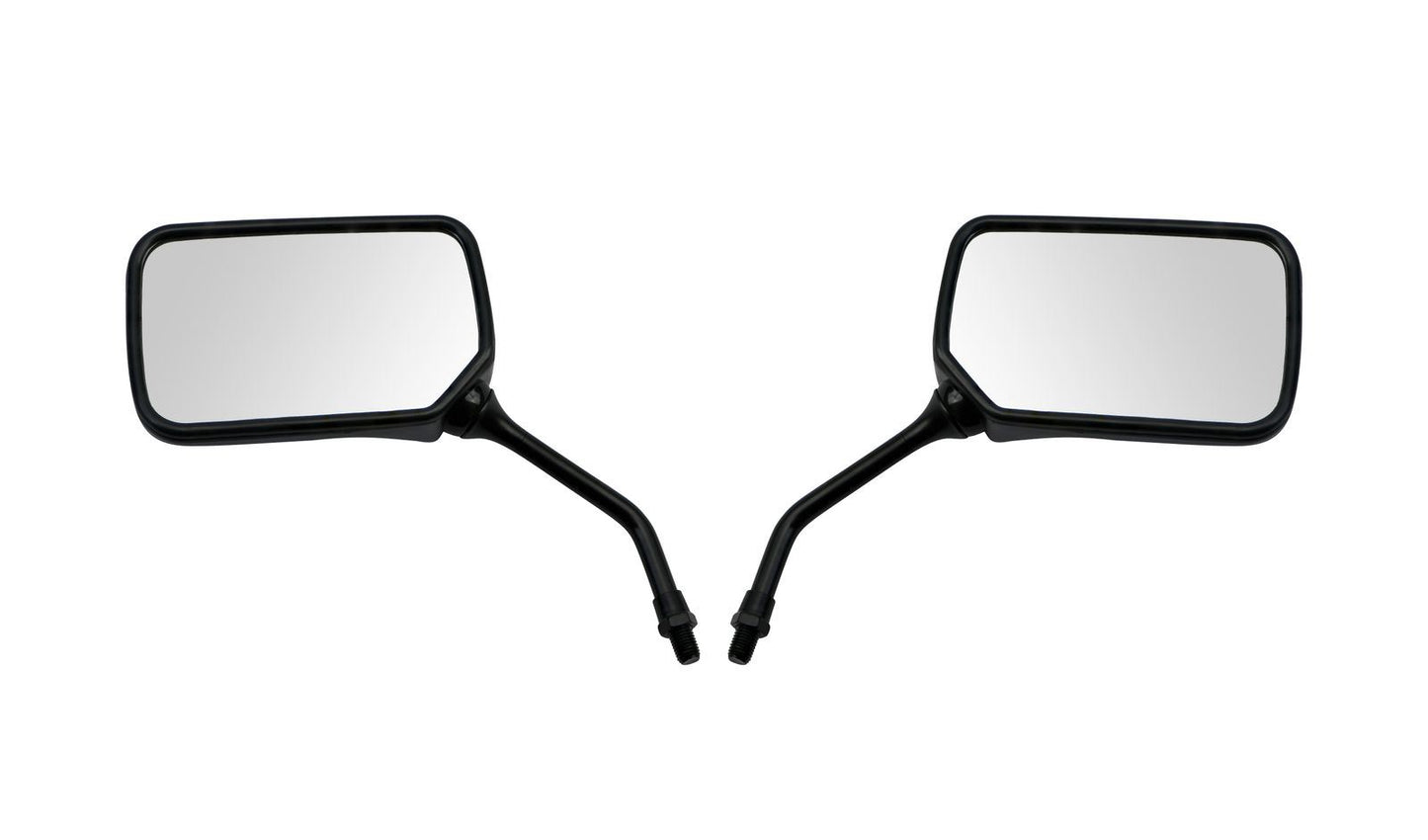 Mirrors Left & Right 10mm Black Rectangle Honda Style CB's 80 & 90's