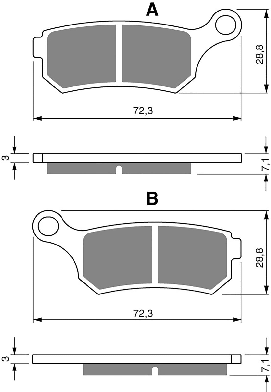 Goldfren AD319 as fitted to Cobra CX65 Front 2013-