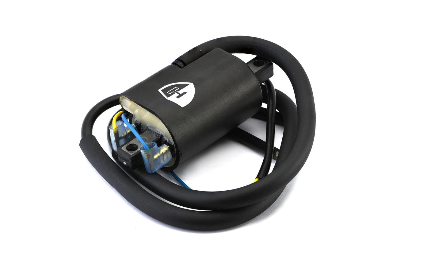 Ignition Coil 12v Points Twin Lead Boyer Bransden Style (100mm Centres) P:4.3 Ohms S:18.7 kOhms