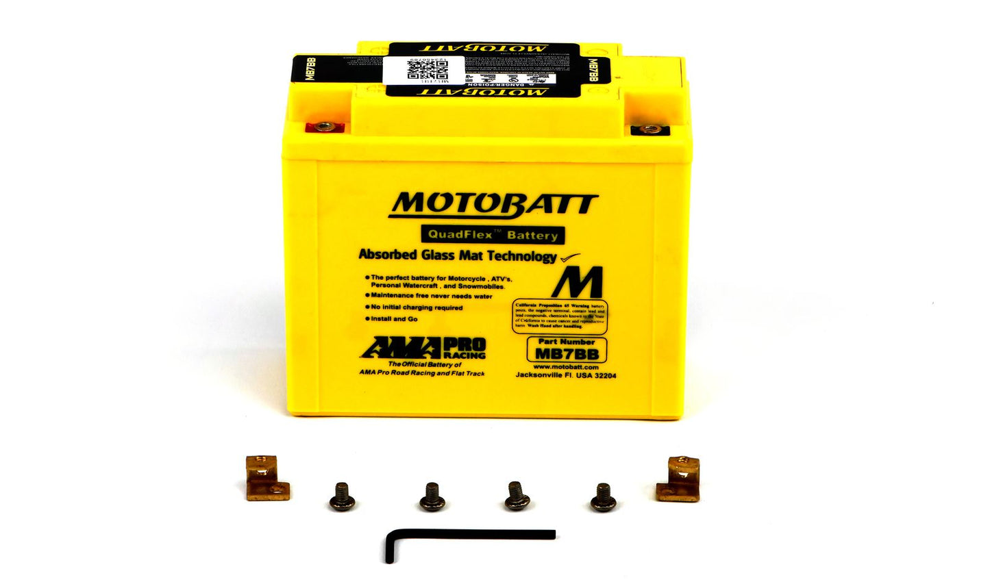 Motobatt Battery MB7BB 12v 9.5Ah (20Hr) CCA:150A YB7B, 12N7B-3A L:150mm x H:130mm x W:60mm