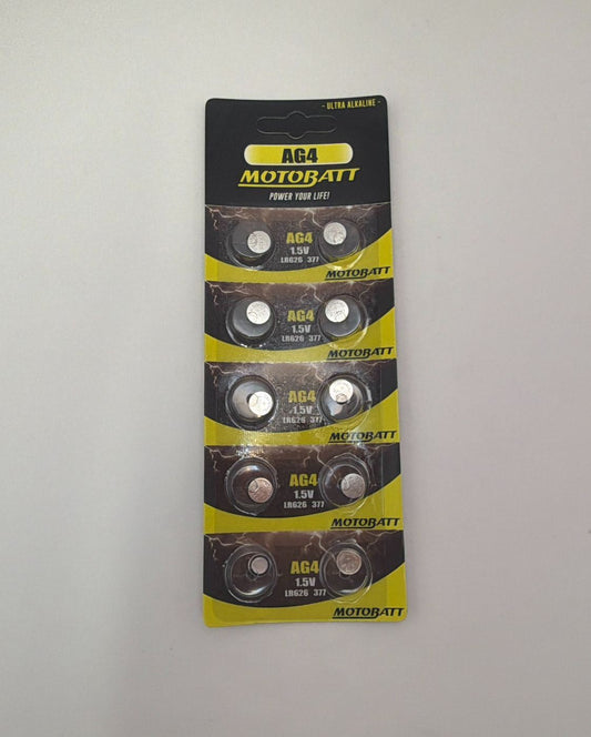 Motobatt AG4, LR626, 377 1.5v 22mAH Alkaline Button Cell Batteries