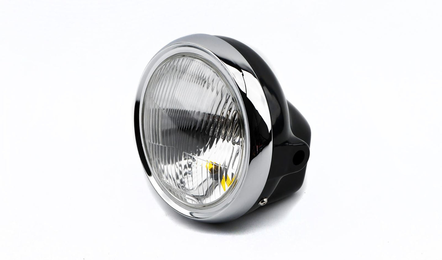 Headlight Round Black Back Complete Universal 7''