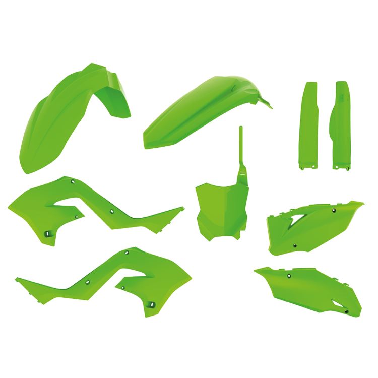 POLISPORT PLASTIC KIT KAWASAKI KX125/250 03-08, KX-F 20-22 RESTYLING LIME GREEN