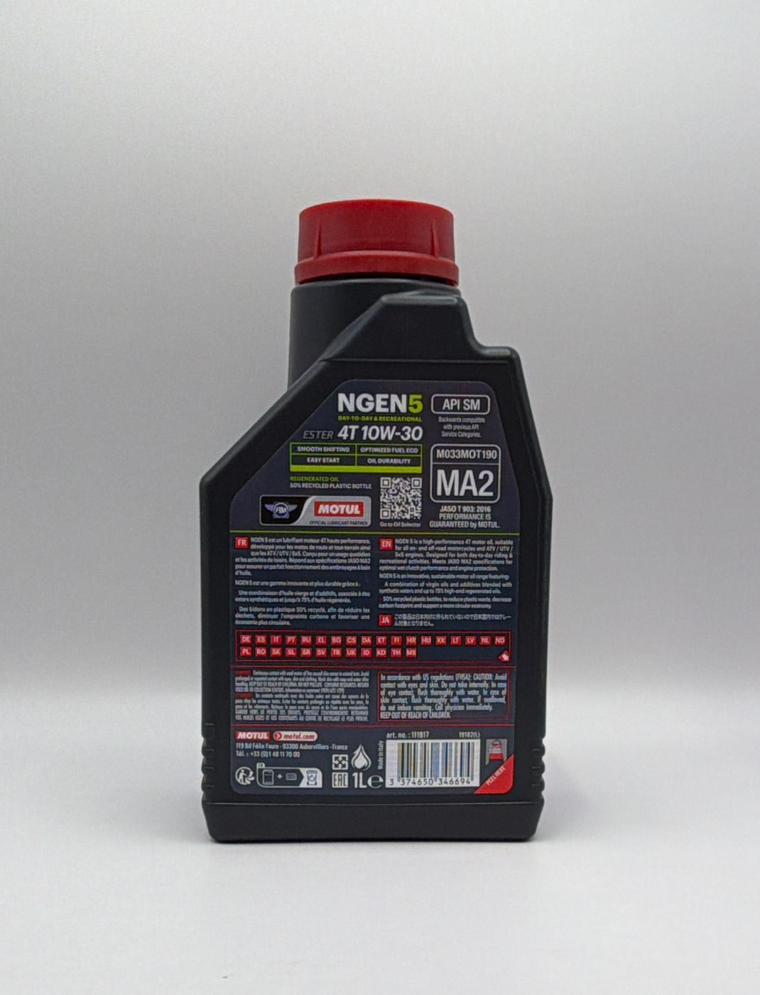 Motul NGEN 5 10w30 4T Next Generation Sustainable Ester Base Synthetic Blend (Upto 75% High Grade Regenerated Oils) API SP, JASO MA2 (2023) (12)