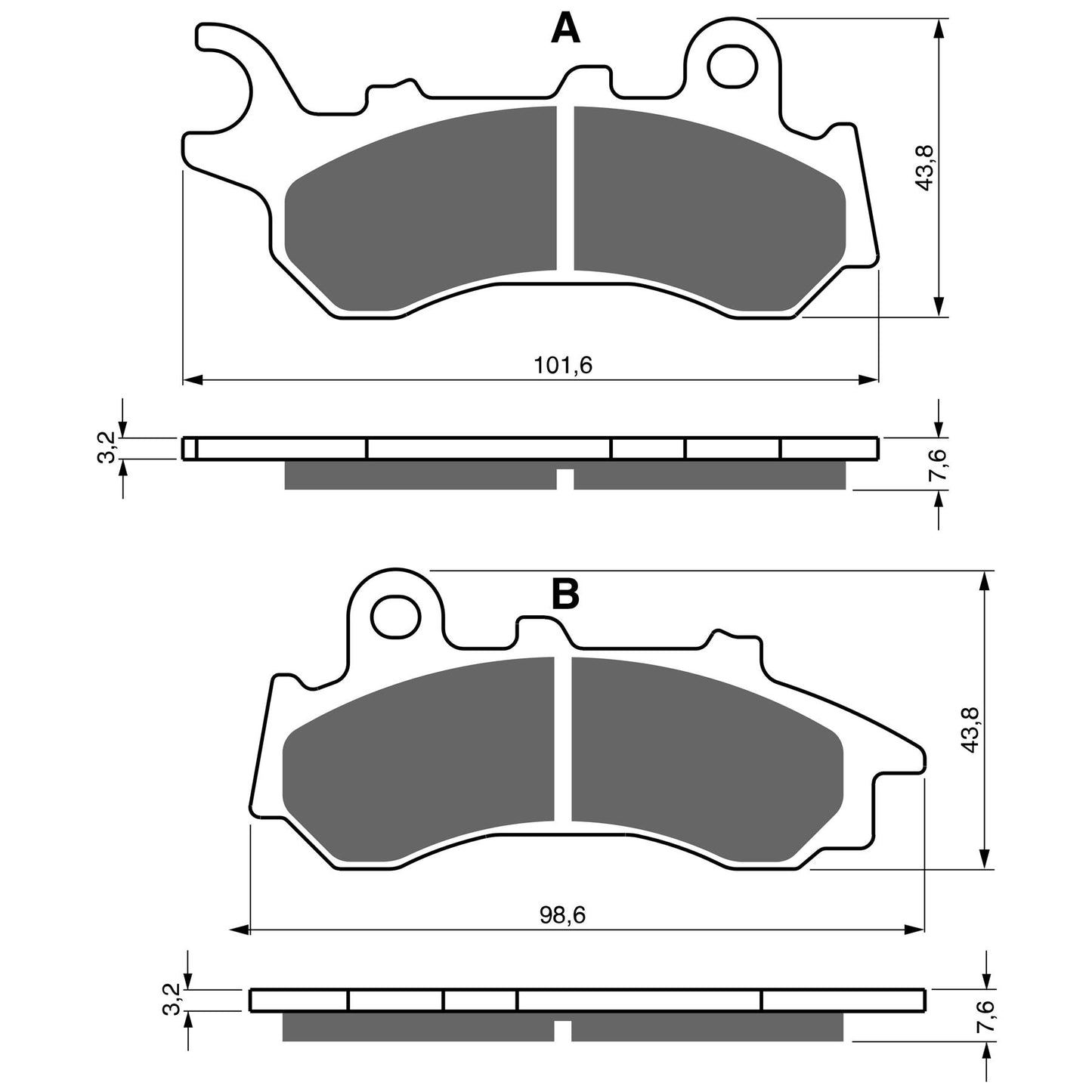Goldfren Brake Pads AD396, FA723 Honda PCX125 18-20 Front
