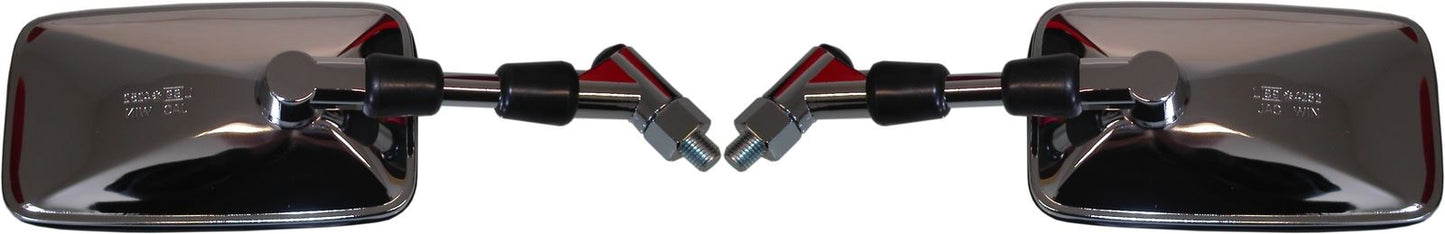 Mirrors 10mm Chrome Rectangle Left & Right Suzuki
