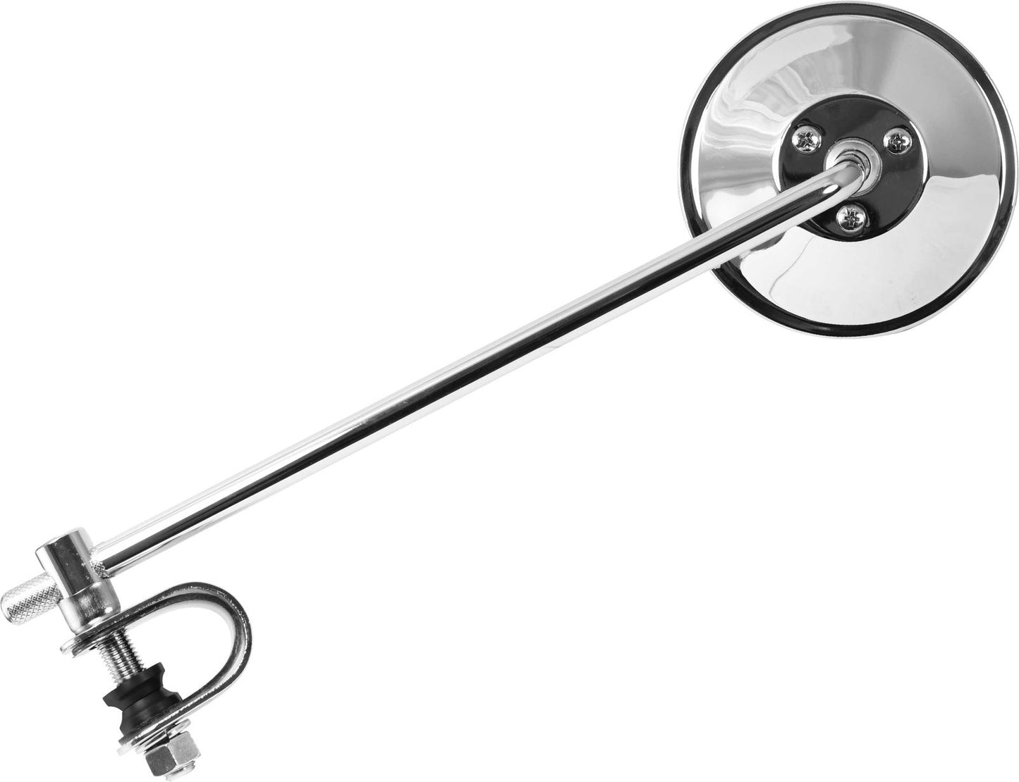 Mirror Clamp-On Left or Right Chrome Round 230mm Stem & 100mm Head