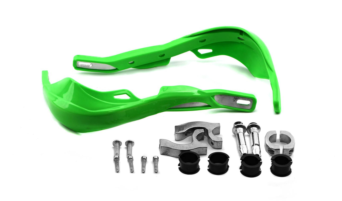 Handguards Wrap Around Green With Alloy Reinforcement Bar & Full Fitting Kit