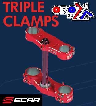 TRIPLE CLAMPS 20 RED CRF250 14-20, CRF450 13-20 OFFSET 20mm SCAR S2417