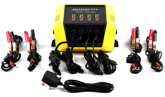 Motobatt PDC4x2A Quad Bank Battery Charger, 9 Stage 2.0A