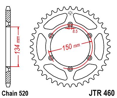 460-48 Rear Sprocket Kawasaki KX125 90,91,98,KDX200 83-88,KX250 81,82,86,90,91