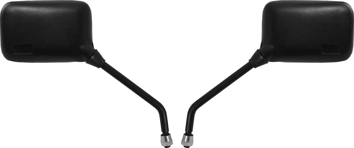 Mirrors 10mm Black Rectangle Left & Right Yamaha Thread GP Sty (Pair)