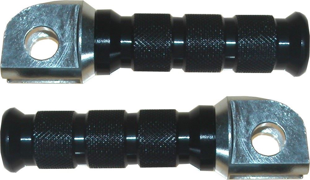 Footrests Anodised Kawasaki Black (Pair)