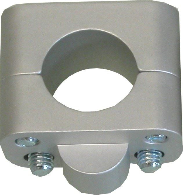 Handlebar Clamps Silver complete with spacers 7/8 & 1" Alloy (Pair)