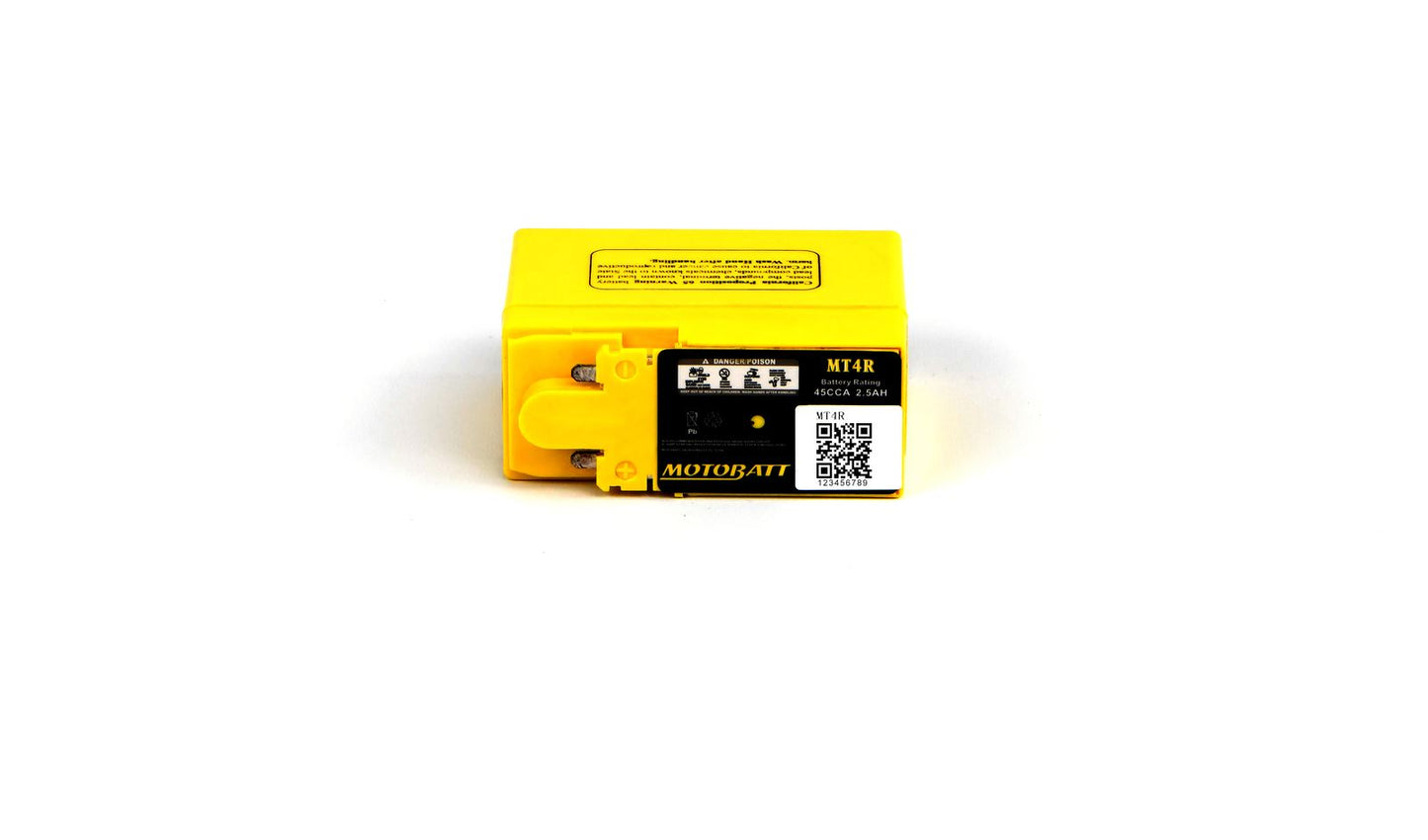 Motobatt Battery MT4R 12v 2.7Ah (20Hr) CCA:45A YTR4ABS L:114mm x H:86mm x W:49mm