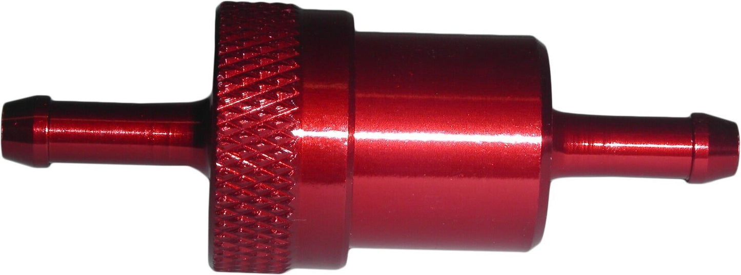 Fuel Filter 6mm Anodised Aluminium Red