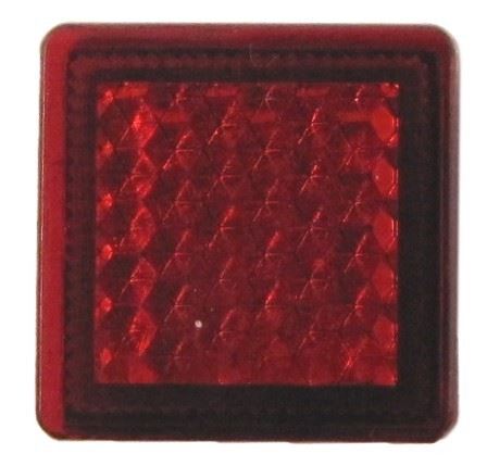 Reflector Red Square Stick-On 20mm x 20mm