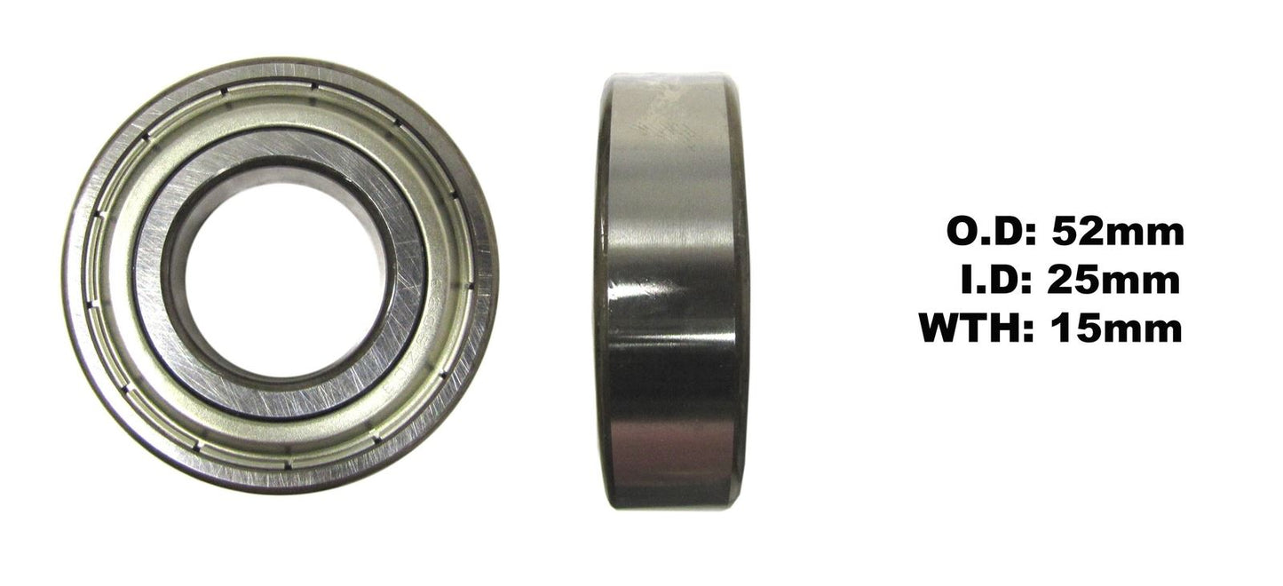 Bearing 6205ZZ(I.D 25mm x O.D 52mm x W 15mm)