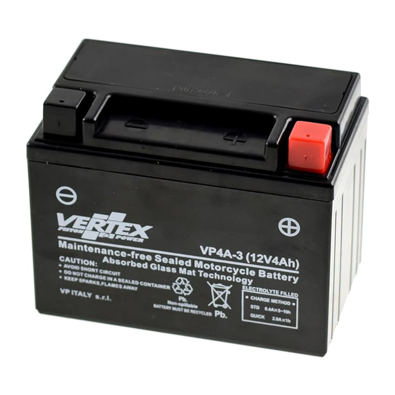 Vertex VP4A-3 Battery Replaces CB4L-B (L:120 mm x W:70 mm x H:93 mm)