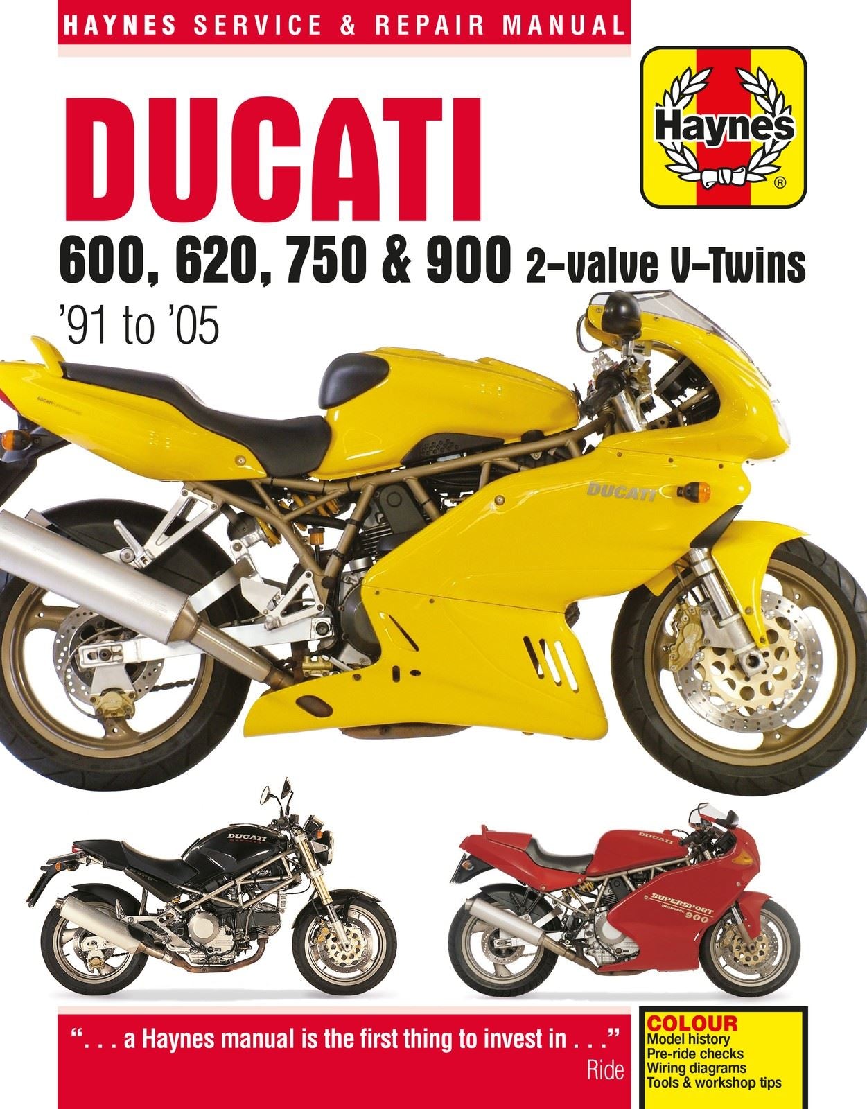 Haynes Manual Ducati 600, 620, 750 & 900 2 Valve V-Twins 91-05
