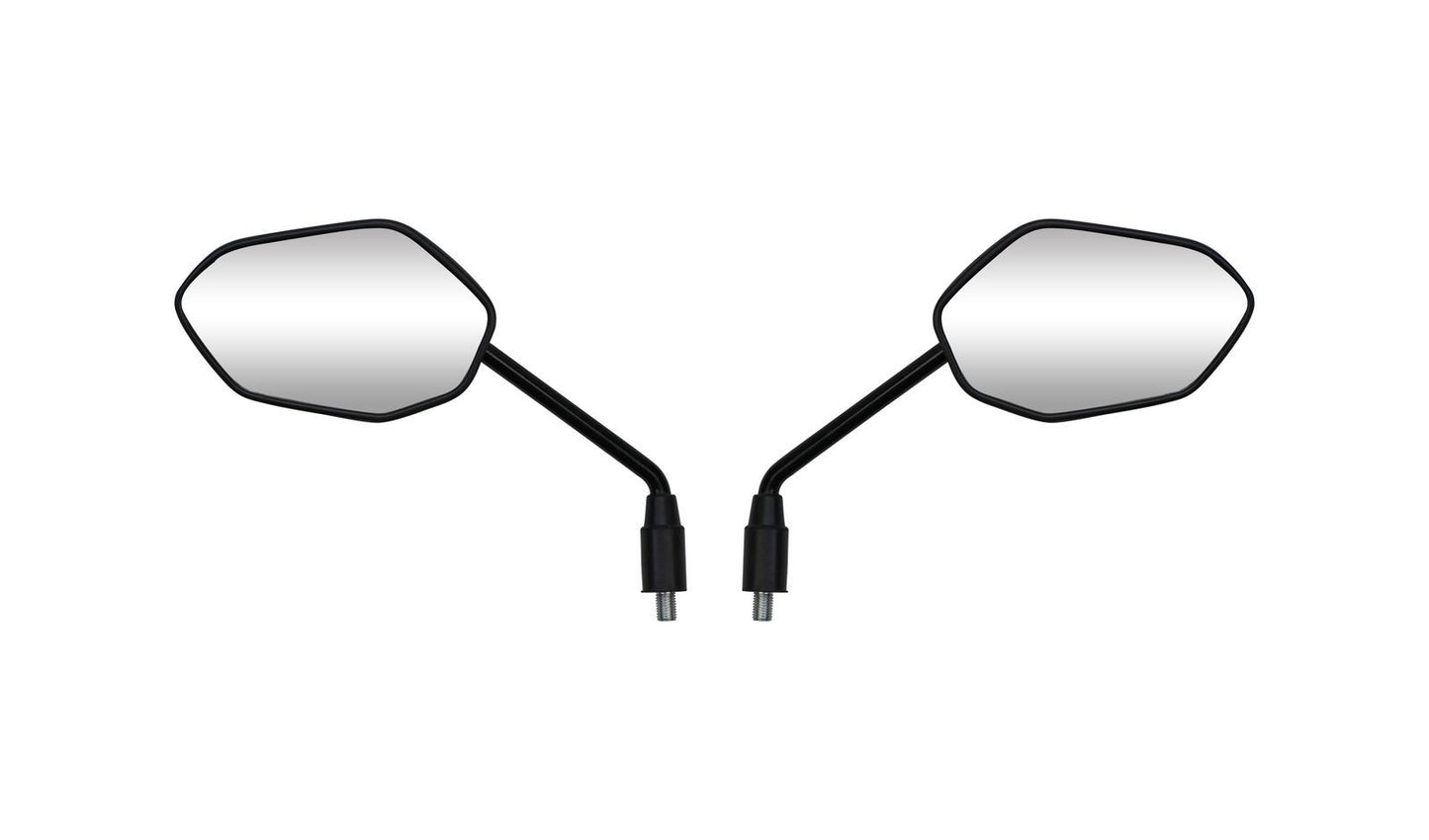 Mirror Left & Right 10mm Black Rectangle for Honda CBF125 2021-2024 OE Ref's 88210-K0N-E01 & 88220-K0N-E01