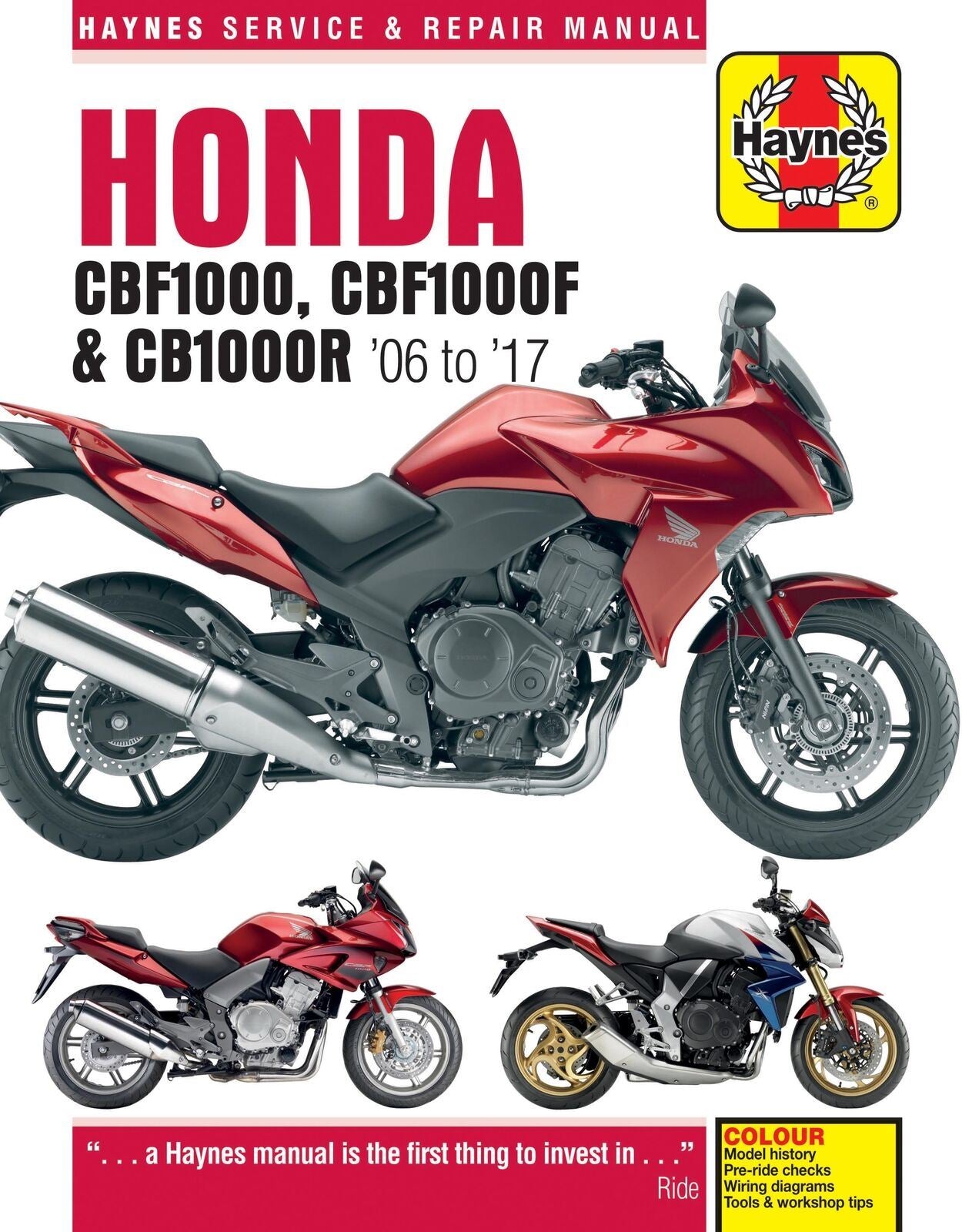 Haynes Workshop Manual For Honda CB CBF 1000 2006-2017