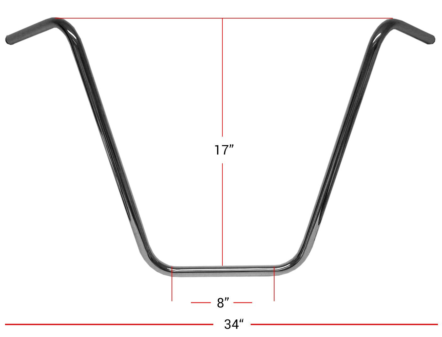 Handlebar 1'' Chrome 18'' Rise With Dimples