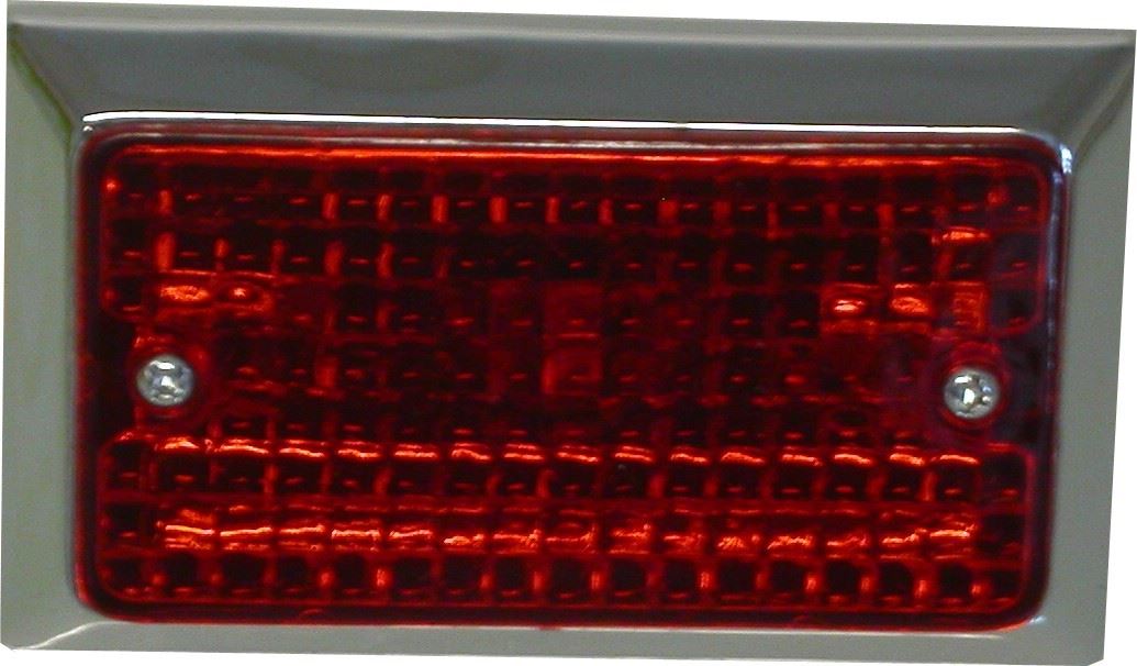 Marker, Bumper Light Red Lens Flat Rectangle Type